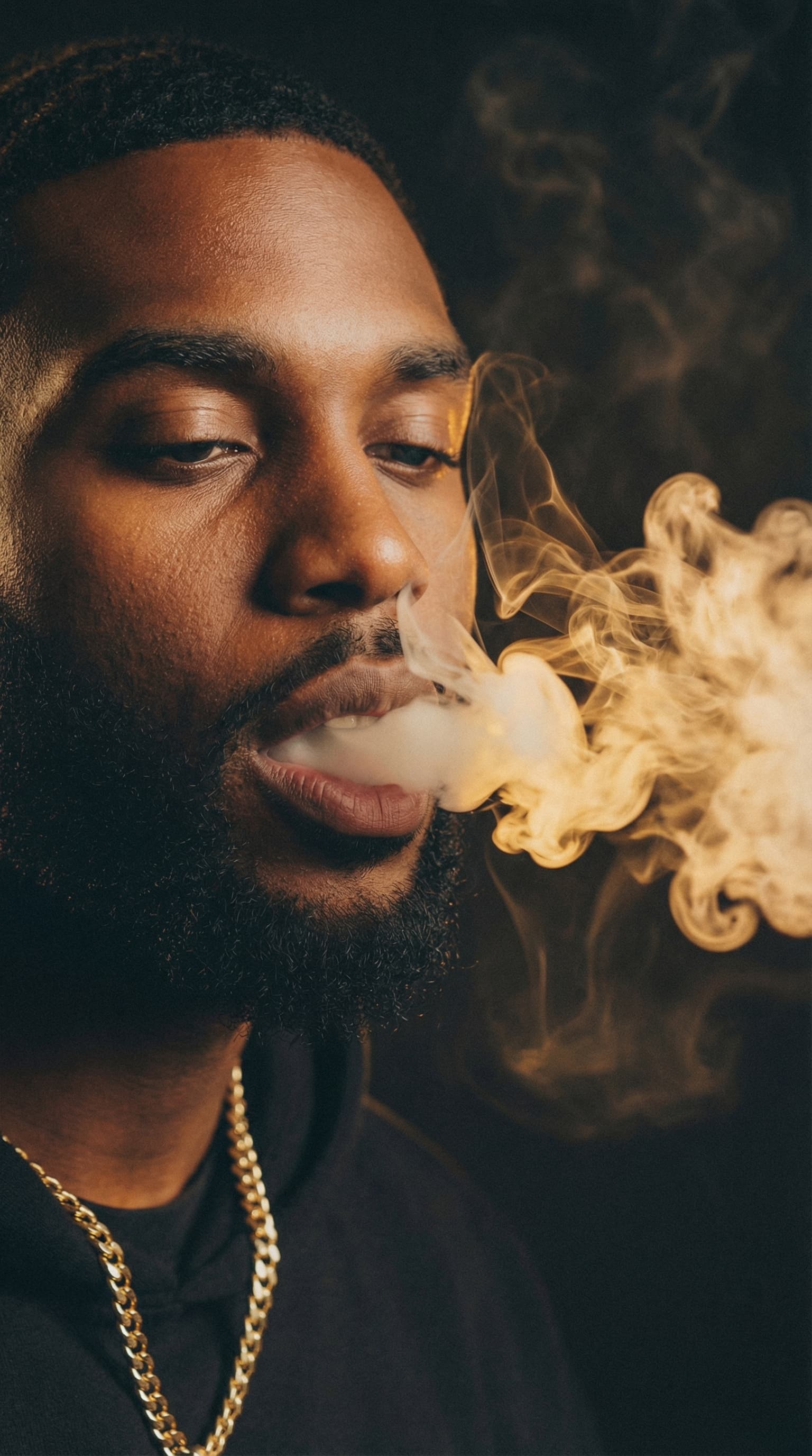 The Captain exhale